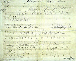 Autograph von Johannes Brahms im archivischen Nachlass Hermann Allmers (NHA)